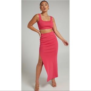 Matina Ribbed Two Piece Skirt Set